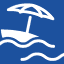 Beach with umbrella graphic