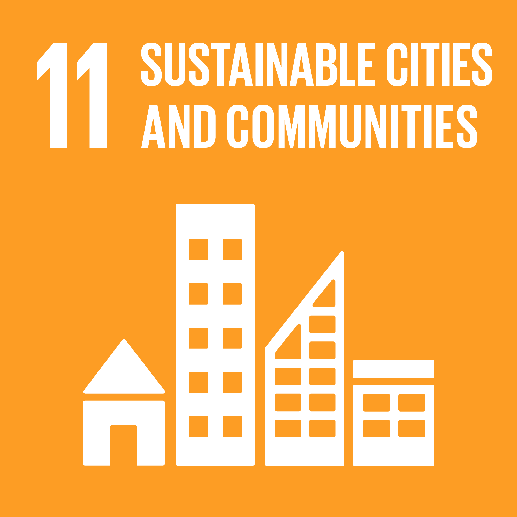 SDG Global Goal 11 icon - Sustainable cities and communities