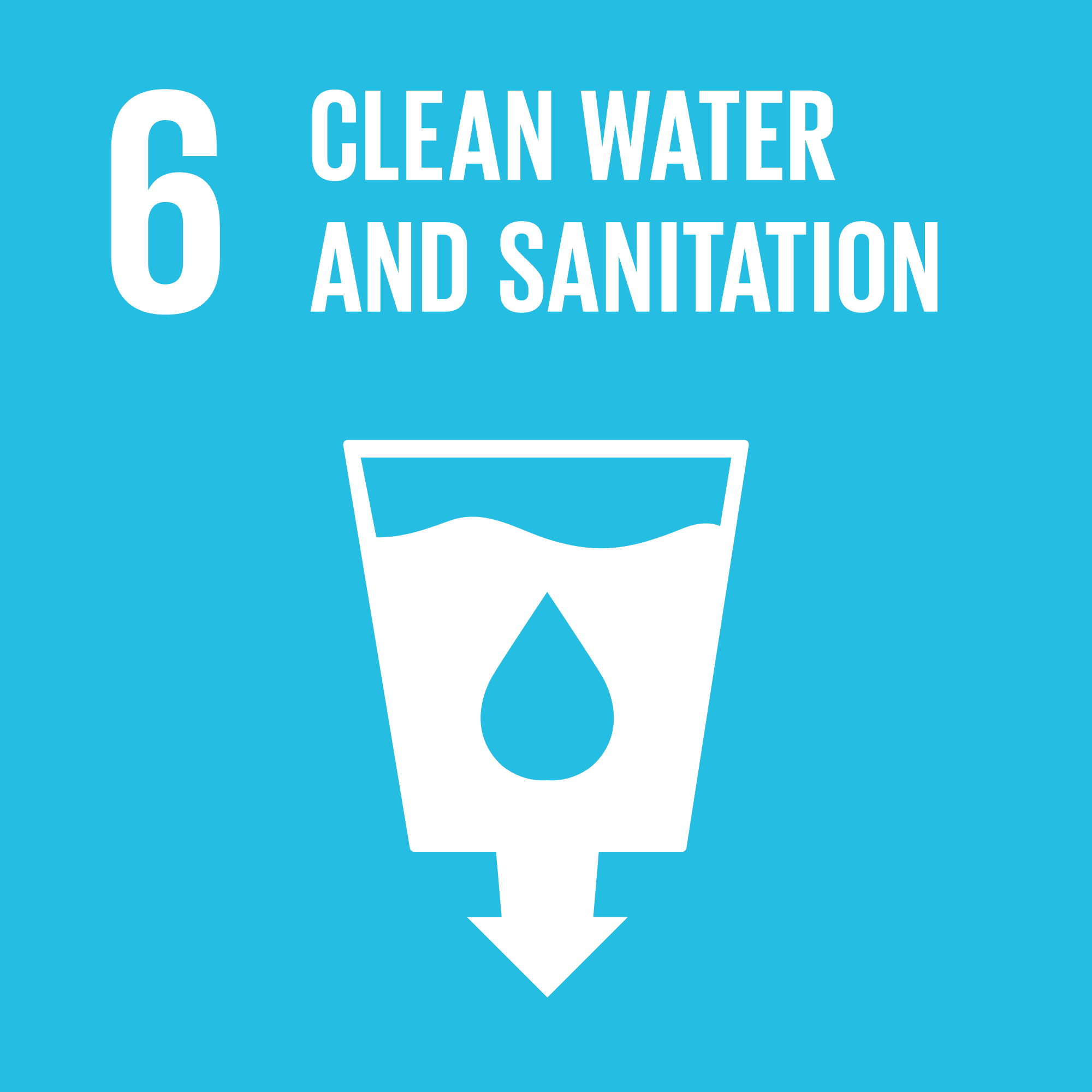 SDG Global Goal 6 icon - Clean Water and Sanitation