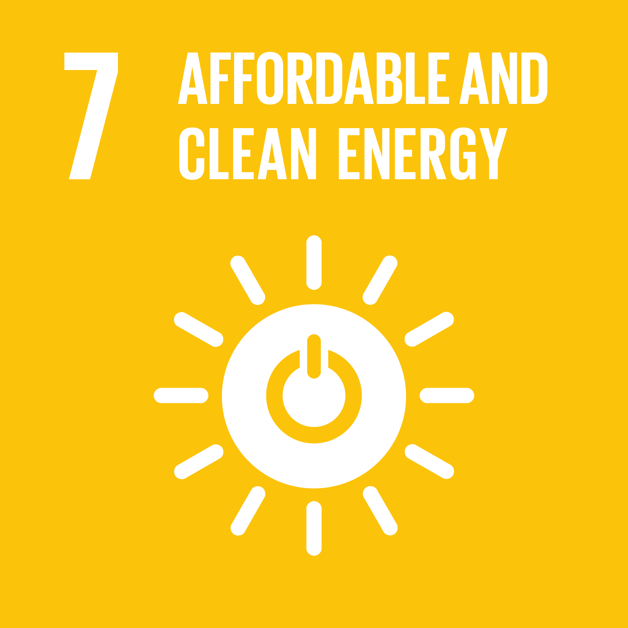 SDG Global Goal 7 icon - Affordable and clean energy