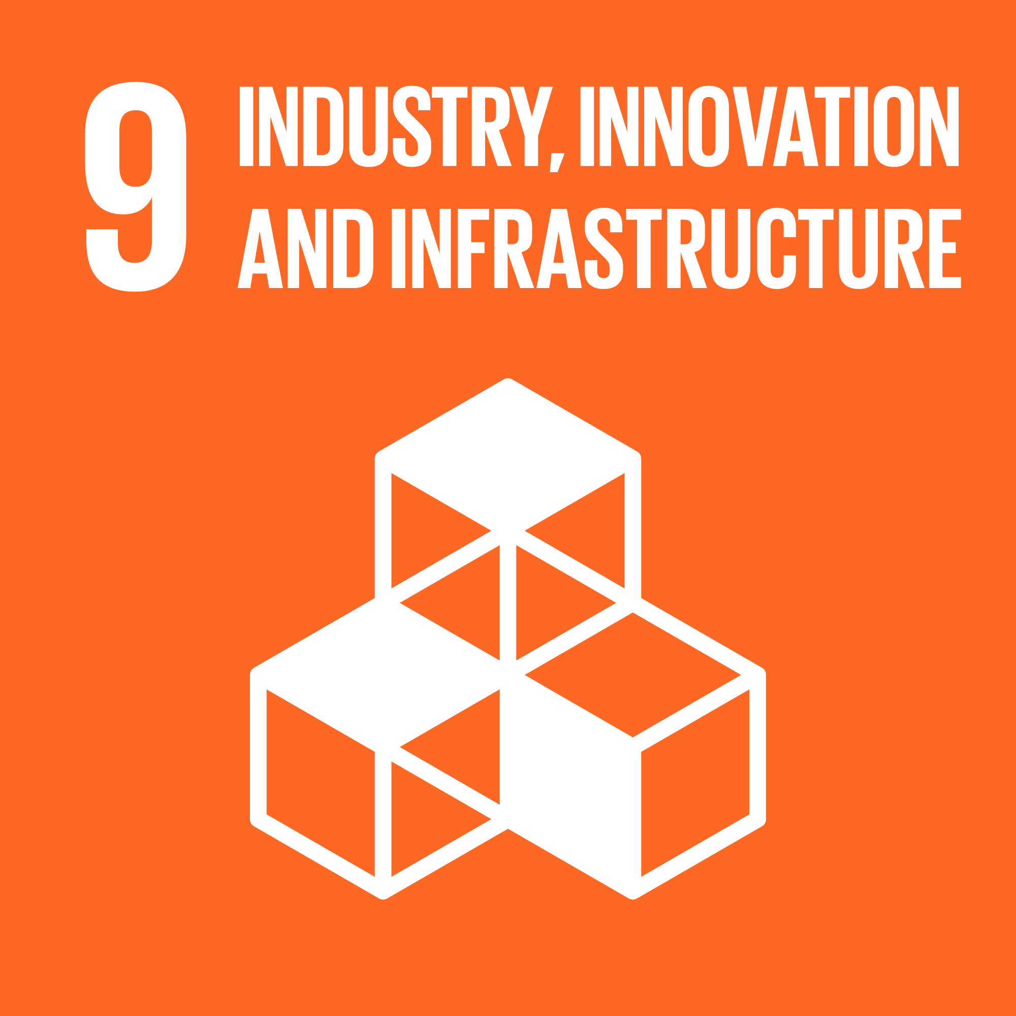SDG Global Goal 9 icon - Industries, innovation and infrastructure