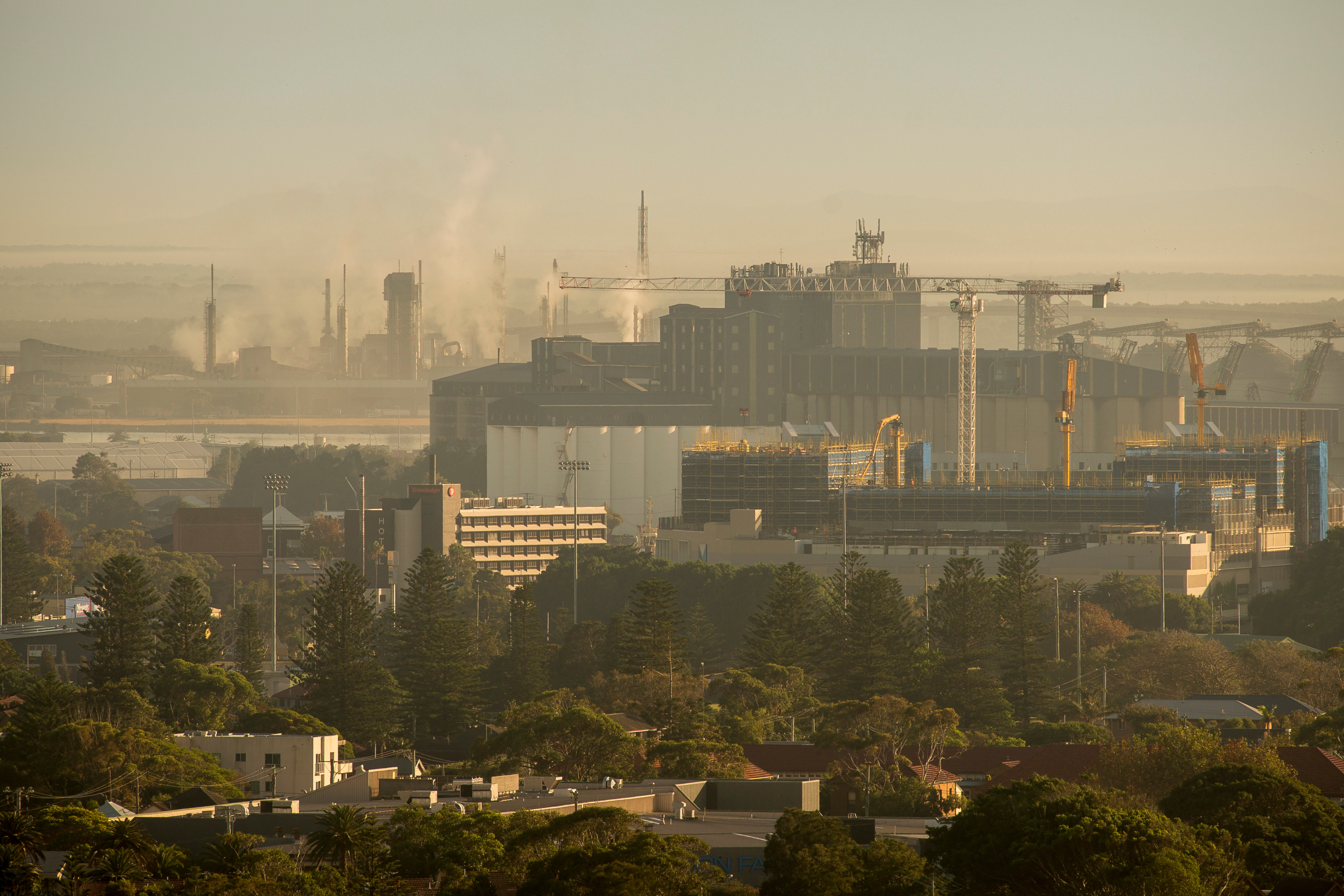 Hazy morning light on Newcastle Industry